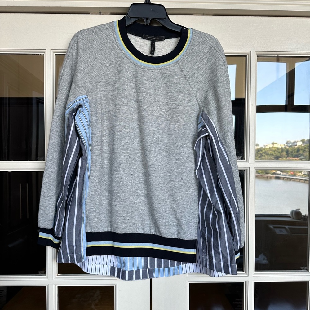 BCBGMaxAzria Mixed Media Crewneck